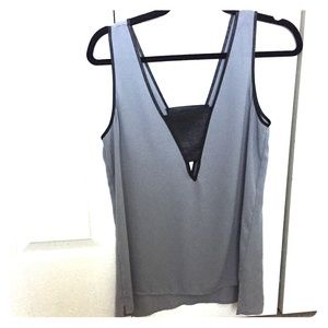Express gray cutout tank, size S